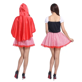 Cadılar Bayramı cosplay kostüm yetişkin kadın Caperucita Rojo performans giyim Prenses elbise kostüm kıyafet Caperucita Rojo