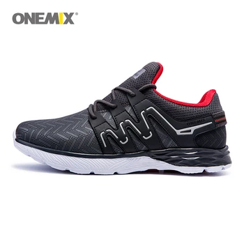 Onemix Erkek Koşu Ayakkabı Deri Ayakkabı Erkek Spor Ayakkabı Koşu yürüyüş Spor Ayakkabı Hafif Açık Yansıtıcı