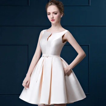 Suosikki 2016 Yeni moda fuşya vestido de noiva kısa tasarım Şampanya rengi gelinlik parti kokteyl elbise dantel
