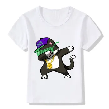 Çocuklar, Eşit Unicorn Karikatür Komik T-Shirt Çocuklar Yaz Kız Erkek Kısa Kollu T shirt Tavşan/Kedi Bebek Giysileri Üstleri,HKP2081