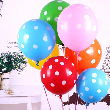 Lateks 12 İnç Polka Dot Düğün Dekorasyon Parti Malzemeleri Balonlar Balon 20Pcs Renkli Balonlar Malzemeleri