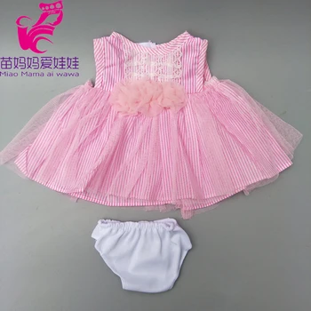18 inç Bebek giysileri Pembe dantel elbise + Prenses 43cm yeni Doğan Bebek zapf bebek için kısa pantolon giymek