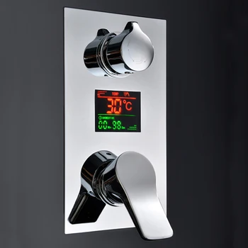LCD Duş Sistemi banyo musluk ile Haliaeetus Dijital Duş Fuacet inwall termostat duş küvet Mikser musluk