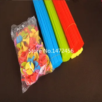 Balon için 2016 balon sopa 100pcs / lot Kırmızı Sarı Yeşil çubuklar 32 cm PVC balonlar sopa destek
