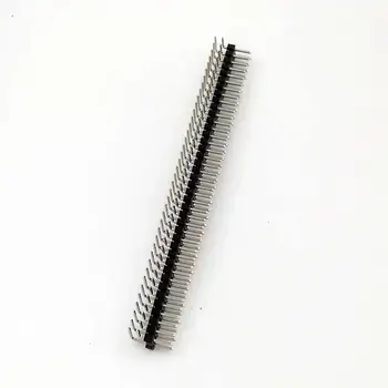 5 adet/lot Çift Sıra Pin Header Konnektör 2.54 mm 40 Pin 2x40 Pin Header Erkek dik Açılı Bağlayıcı Şerit Ücretsiz Kargo
