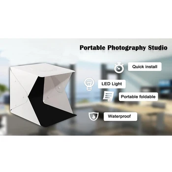 Softbox Studio Taşınabilir Fotoğraf Masaüstü Katlanır Foleto 40cm Mini Işık Fotoğraf Yumuşak Kutu Yerleşik düğme arka Plan Yükseltme LED