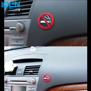 5 adet/Lot Silis Jeli Sigara Yasağı Sigara Sigara içilmez Uyarı Çıkartmaları Araba Çıkartmaları Göz Logosu BMW Audi Ford yakalamak Yasak-