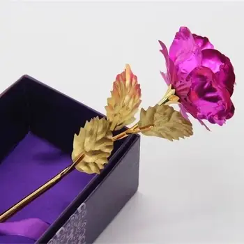 Romantik 24K Altın Çiçek Düğün Festival Dekorasyon Kutu Gül