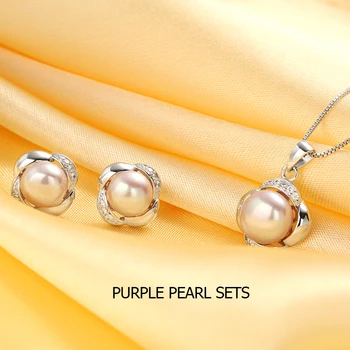 Dainashi 925 gümüş takı küpe hediye kutusu ile kadınlar için sterlin/kolye inci takı-gümüş takı setleri