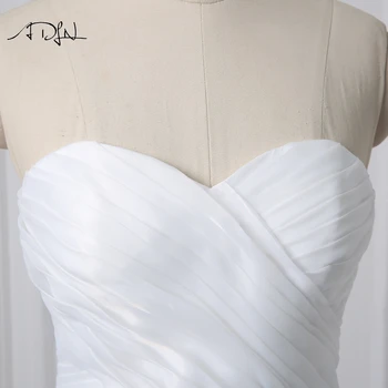 ADLN Yüksek Kaliteli Korse Düğün vestidos de novia A-line Sevgilisi Kolsuz Organze Artı Boyutu Gelinlik 2017 Elbise Elbise