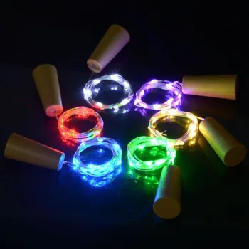 Cam Zanaat 2 20 LED Bakır Tel Dize Işık şarap Cork Işıklar Peri Sevgililer Düğün Dekorasyon Parti Lamba Şişesi