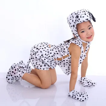 Çocuklar çocuk Bebek Karikatür Hayvan Dalmaçyalı Köpek Kostümü Cosplay Giyim Çocuk Bayramı Cadılar Bayramı Kostümleri Tulum