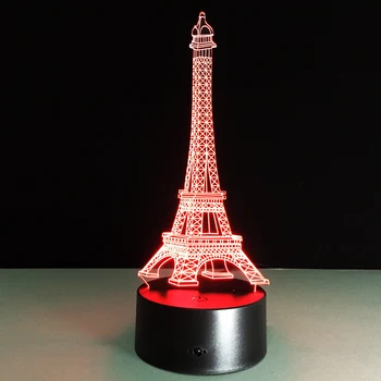 Romantik ışıklar 3D Eyfel Kulesi USB Çocuklar Gece Işık Güzel Renk Değiştiren Ev Dekorasyonu LED Eiffel La Tour