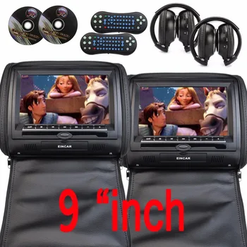 9 inç Araba Kafalık DVD Oynatıcı yastık Evrensel Dijital Ekran fermuar Araba Monitör USB FM TV Oyunu IR ücretsiz iki kulaklık Uzaktan