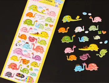 Takvim Notu Çıkartma Albümü Çocuklar için 1 Sayfa DİY Karikatür 3D Sünger Köpük Sticker Kedi Köpek Zürafa Fil Oyuncak Dizüstü bilgisayar