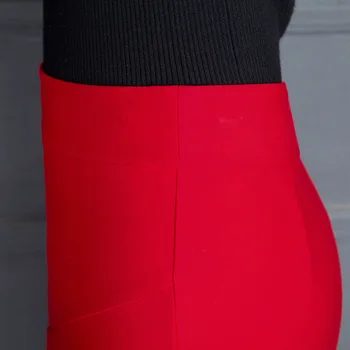 2017 Yaz Kadın Etek Modası İnce Elastik Yüksek Bel Paket Kalça Etek Siyah Ve Kırmızı Etek Fırfır İş