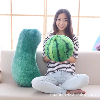 Yaratıcı 3D simülasyon meyve karpuz kavun sebze yastık yastık peluş oyuncak doldurulmuş