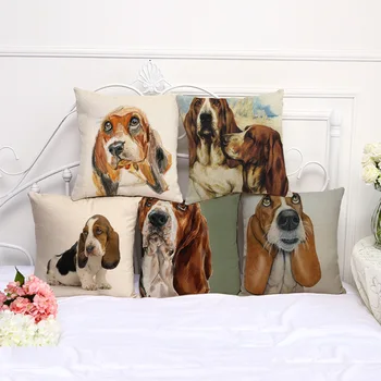 Dekoratif Yastık kılıfı Hayvan dachshund köpek Boyama 17,5 Cm Yastık kılıfı Pamuk Keten Sandalye Koltuk Yastık Kapak A1113 Atmak