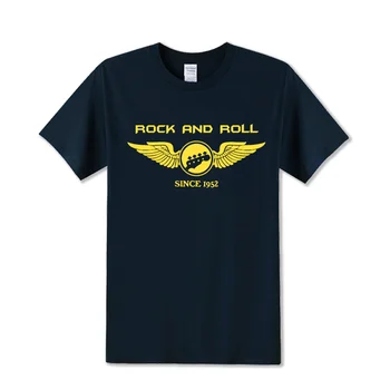 Erkekler İçin Müzik Gitar Rock And Roll Logo Baskılı Erkek T-Shirt Tshirt Kısa Kollu Casual T-Shirt 2017 Yaz Elbiseler Yamalı