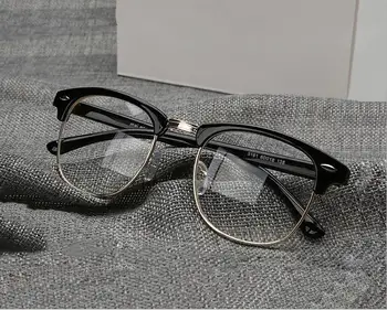 Yarım Çerçeve Marka Tasarım Göz Gözlük Okuma Kadınlar Erkekler İçin Çerçeveler Bayanlar Düz Ayna Gözlük Gözlük Çerçevesi Gözlük