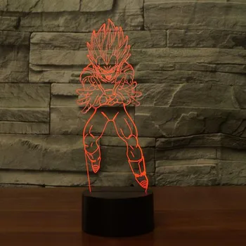 3D Ejderha Topu Gece lambası USB Anime Lampara Ev Dekorasyonu Çocuklara Hediyeler Bebek Uyku Işık Fikstür 7 Renk Görsel Vegeta Masa Lambası LED