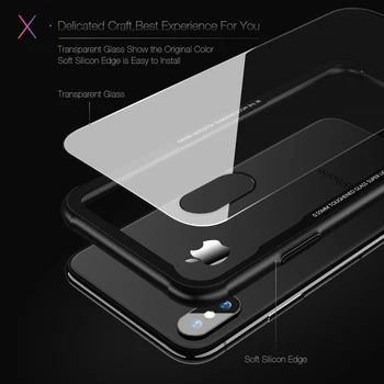 İPhone 7 İçin iPhone 8 7 Lüks Kapak Moda Silikon Yumuşak Kenar İçin Bu FLOVEME dayanıklı Cam Geri Durumda Artı X Kılıfları