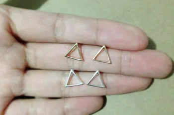 Çıtçıt açık metal Üçgen stud ile 10Pairs Moda küçük geometrik çizgi Üçgen küpe kadınlar takı küpe
