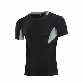 Yeni Erkek Spor Fitness Koşu tişörtleri Vücut Nefes Düz Yumuşak 11 seçmek için Gömlek Siyah Beyaz 6 renk T-Üstleri