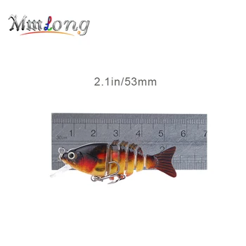 AL13 Mmlong 5.3 cm Küçük Segment Yem Yapay Yem-M 2.1 g Plastik Balık Pike Swimbait Yem Balıkçılık Eklemli Balıkçılık Wobblers