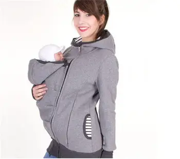 Moda Stil Uzun Kollu loğusa sıcak giysi annesi çok fonksiyonlu kadınlar hoddies bebek bebek sweatshirt fermuarlı ceket taşımak