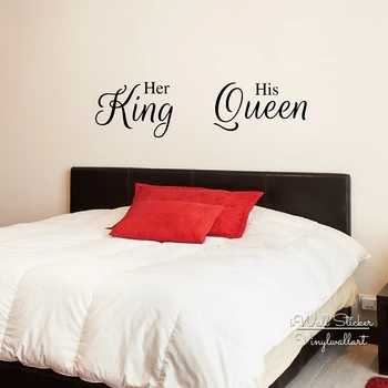 Onun Kral Kraliçe Alıntı Duvar Sticker Aşk Tırnak Duvar Çıkartması Yatak Odası Duvara Kolay Duvar Sanatı Kesim Vinil Çıkartmalar Q97 Fiyatları