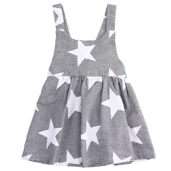 Bebek Kız Bebek Çocuk Yıldız Yaz Kolsuz elbise Beach elbise Sundress Elbise Parti Toptan