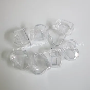 100 x 3g Küçük Açık Kalp tırnak sanat pırıltılar için Plastik Kavanoz Pot Şeklinde kullanın