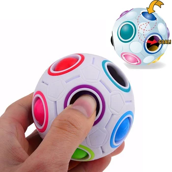 Çocuklar için sihirli gökkuşağı topu Futbol topu sihirli Bulmaca küp Küresel yaratıcı Eğitici oyuncaklar hediye