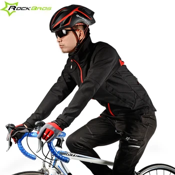 ROCKBROS Bisiklet Jersey Bahar, Sonbahar, Kış Bisiklet ceket Fleece Uzun kollu Rüzgar geçirmez yağmur geçirmez YÜKSEK Downhill Bisiklet Ceket RK0031