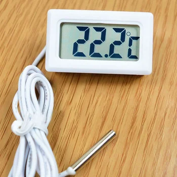 Siyah Beyaz Renk Ölçer Dijital LCD Ekran Prob Termometre Buzdolabı Dayanıklı Ev Termometreler