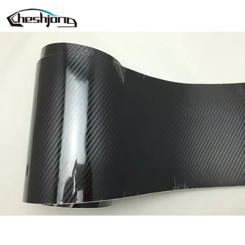 5D Karbon Fiber Vinil Yüksek Parlak Siyah 5D Doku Film Sarın Araba Motosiklet Çıkartma Etiket Renk değiştirir