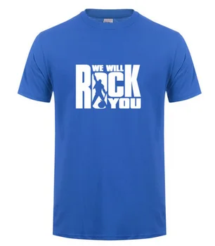 2017 Yaz Kraliçe Erkek Gömlek Baskılı Rock Grubu T Cool T we Will Rock you-shirt Kısa Kollu Pamuk Rock Roll Üstleri