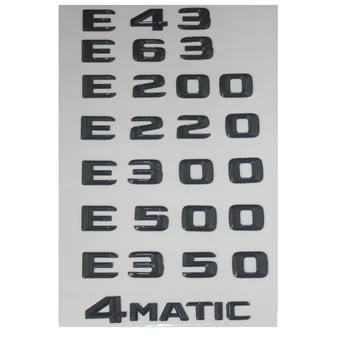 Parlak Siyah Gövde Mektuplar Mercedes Benz E43 Modelleri Sitemizde AMG E320 E350 E200 E300 E400 E500 gözle görülür netlik araya geldiklerinde E550 4MATIC için Amblem Rozet