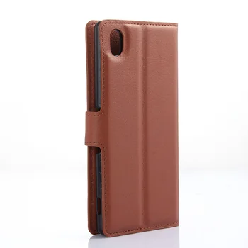 Kart Sahibi İle Sony Xperia M4 Aqua Cep Telefonu kılıfı İçin Lüks Flip Cüzdan Kılıf Kapak Arka Kapak Hediye Standı &