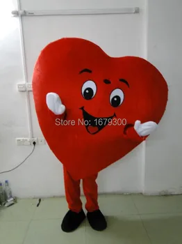 Özel Sevgililer evlenmek maskot,Yetişkin Boy Kırmızı Kalp Maskot Kostüm Süslü Kalp Maskot Kostüm hızlı kargo