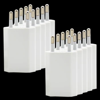 İPhone 8 Pin İçin 10 ADET/Lot AB Tak Beyaz Renk Duvar USB Şarj Cihazı Apple iPhone 6 Artı 5 5S Kablo + Şarj Adaptörü Şarj
