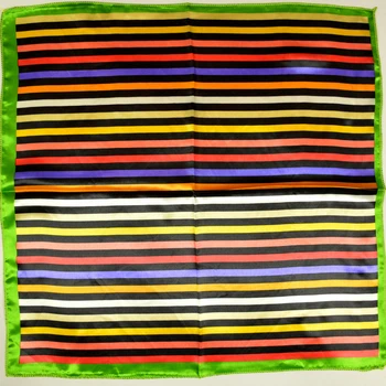 Bayanlar Moda Yeni Renkli Çizgili İpek Eşarp Tüm-Maç OL Saten Küçük Kare Eşarp açık Yeşil,Kırmızı,Mavi, Zarif