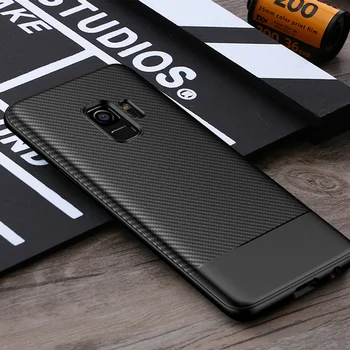 Samsung Galaxy S9 S9 harf Artı Kapak Karbon Fiber Vpower Sentetik Lif Telefonu kılıfı Geri S9 durumda Samsung için kılıfı SEVİYELERİNE
