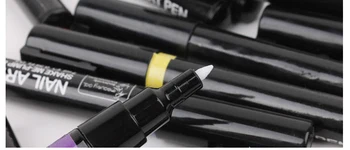 Siyah&Beyaz Cazibe Boya UV Jel Lehçe Manikür Tırnak Sanat Kalem Resim Tasarım Araçları Kalem Aracı Boyama, 2 Adet/Lot