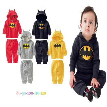 Sonbahar Batman Gri Spor Kostümler Çocuk Çocukluk Fantezi Erkek Ceket Pantolon Bebek Kıyafetleri Erkek Bebek Giyim Setleri