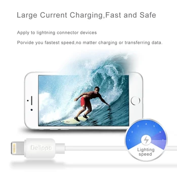 İPhone için Apple Mfı Sertifikalı 3 Paketi İçin Delippo-1/3 USB Şarj ve Sync Kablosu son Derece Dayanıklı