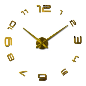2017 yeni quartz diy 3d duvar saatleri ev dekorasyonu akrilik ayna saat modern horloge izle etiket ücretsiz kargo gerçek