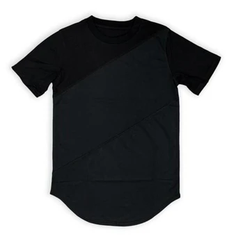 Muscleguys Mens Katı uzun T-Shirt Kas Altın Marka Fitness Vücut geliştirme spor Kıyafetleri Erkek Pamuk Boş Erkek T Shirt Erkek üstleri