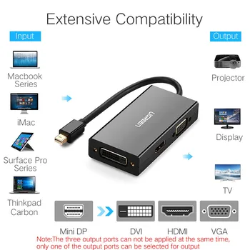 Ugreen Thunderbolt 1/2 Mini Display port DP için Apple MacBook Pro Mini DP HDMI VGA DVI VGA Adaptörü Dönüştürücü Kablo HDMI